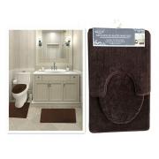 #1408-9, 7mm pile Brown color 3PC Solid bath mat-12sets/cs