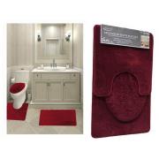 #1408-10, 7mm pile Burgundy color 3PC Solid bath mat-12sets/cs