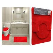 #1408-11, 7mm pile Red color 3PC Solid bath mat-12sets/cs