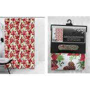 #1413-17,180g Canvas Fabric Printed Shower Curtain- 12 pcs/cs