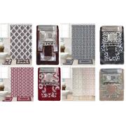 #1412-Mix3, 15-PC Jacquard bathroom set-Ruby color-12 PCS/CS