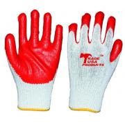 #G103 8 Pairs Latex Palm Work Gloves in Red - 10 Bags/Strip