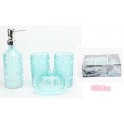 4PC Green Glass Soap Dispenser Set with Gift Pack-6 sets/cs