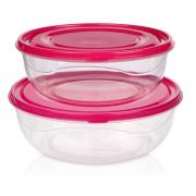 (0.85L+1.4L) 2PC Soft & Lock Round Food Saver-12 PC/CS