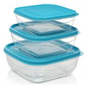1.1L+1.6L+2.4L 6PC Plastic Food Container-12 Sets/CS