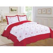 Twin Size Quilt Set with Bordered Embroidery