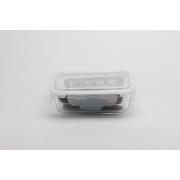 640ml/21.6OZ Rectangle glass food container-12PCS/CS