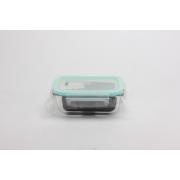 370ml/12.5OZ Rectangle glass food container with window lid